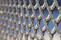 Chainlink fence, covered with ice