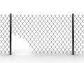 Chainlink fence with hole