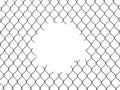 Chainlink fence with hole