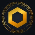 Chainlink LINK token cryptocurrency vector background. Golden coin logo Royalty Free Stock Photo
