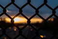 Chainlink Sunset over highway Royalty Free Stock Photo