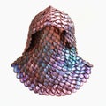 Chainmail coif Medieval watercolor fantasy Royalty Free Stock Photo