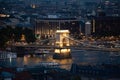 Chains bridge Budapest at night Royalty Free Stock Photo