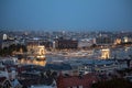 Chains bridge Budapest view at night Royalty Free Stock Photo