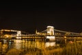 Chains bridge at night - Budapest Royalty Free Stock Photo