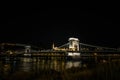 Chains bridge at night - Budapest Royalty Free Stock Photo