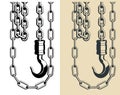 Chains and crane hook close-up Royalty Free Stock Photo