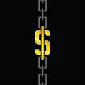 Chains with dollar steel vector