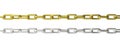 Chains gold and silver isolated cutout against white background. 3d illustration Royalty Free Stock Photo