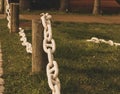 Chains and grass  Buceo Montevideo Uruguay Royalty Free Stock Photo