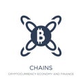 Chains icon. Trendy flat vector Chains icon on white background