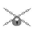 Chains and lock isolated. protection concept. Vector illustration