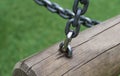 Chains lock on the log