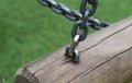 Chains lock on the log