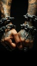 Chains once bound, now hands stroll freely, marking the transformation from slavery to freedom Royalty Free Stock Photo