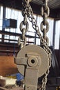 The chains, pulleys