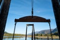 Chains and pulleys on the ramp to the boat launch in Beacon Rock State Park, Washington, USA