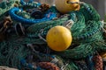 Chains and ropes of a fishing trawl..