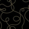 Chains seamless pattern. Doodle hand drawn line art curve chains ornaments. Ornamental vector beautiful background. Repeat Royalty Free Stock Photo