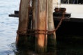 chains securing ships to the pier Royalty Free Stock Photo