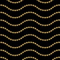 Seamless pattern of golden chains on black background. Repeat design ready fabric, prints, textile. Royalty Free Stock Photo