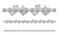 Chainsaw chain metal and sharply sharpened vector illustration