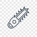 Chainsaw concept vector linear icon isolated on transparent back Royalty Free Stock Photo