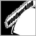 Chainsaw cutting wood illustration