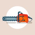 Chainsaw icon, chain saw vector pictogram, icon on white, flat vector illustration