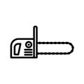 Chainsaw icon linear logo mark in black and white Royalty Free Stock Photo