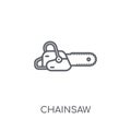Chainsaw linear icon. Modern outline Chainsaw logo concept on wh Royalty Free Stock Photo