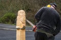 Chainsaw Sculptor at work Royalty Free Stock Photo