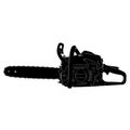 Chainsaw Silhouette Isolated on White Background Royalty Free Stock Photo