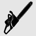 Chainsaw silhouette isolated on a white background Royalty Free Stock Photo