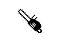 Chainsaw. Simple illustration in black and white Royalty Free Stock Photo