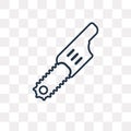 Chainsaw vector icon isolated on transparent background, linear Royalty Free Stock Photo