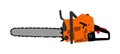 Chainsaw vector illustration isolated on white background. Hard industry job equipment.