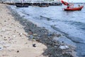 Pollution on the beach after plankton blooming phenomena