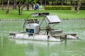 Chaipattana Low Speed Surface Aerator is in the water.