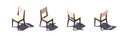 Isometric low poly simple beige chair