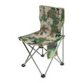 Chair with back, for a picnic or for fishing, camouflage fabric, on a white background