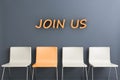 Chair background concept - recruitment hire hiring interview Royalty Free Stock Photo