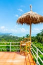 chair on balcony with ocean sea viewpoint background in Thailand Royalty Free Stock Photo