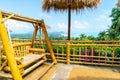 chair on balcony with ocean sea viewpoint background in Thailand Royalty Free Stock Photo