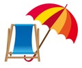 Chair beach and umbrella Royalty Free Stock Photo