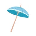 chair beach umbrella cartoon vector illustration Royalty Free Stock Photo