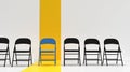 Chair blue black color yellow orange background white wallpaper symbol decoration hr human resource career job occupation vacancy Royalty Free Stock Photo