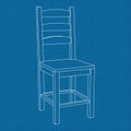 Chair. Blueprint outline