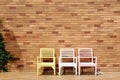 Chair and brick wall Royalty Free Stock Photo