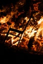 Chair burning in Guy Fawkes Night bonfire